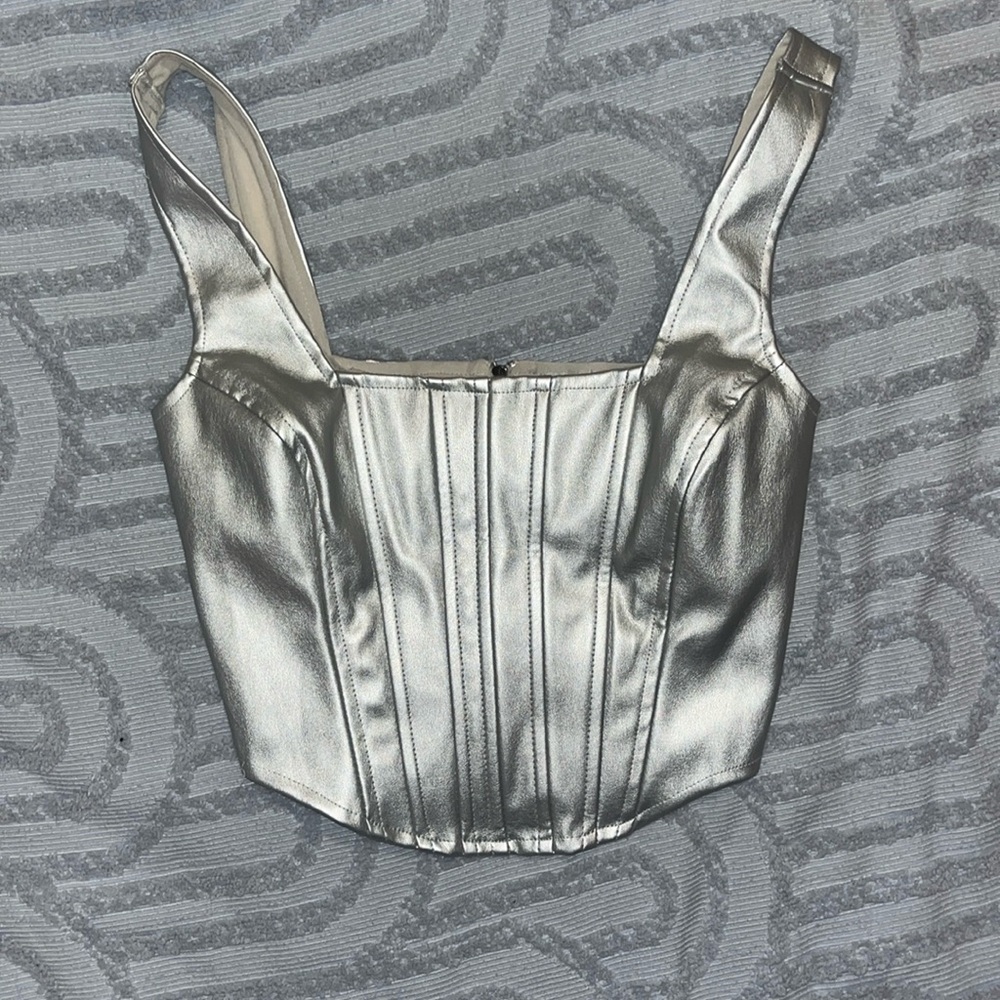 silver corset top
